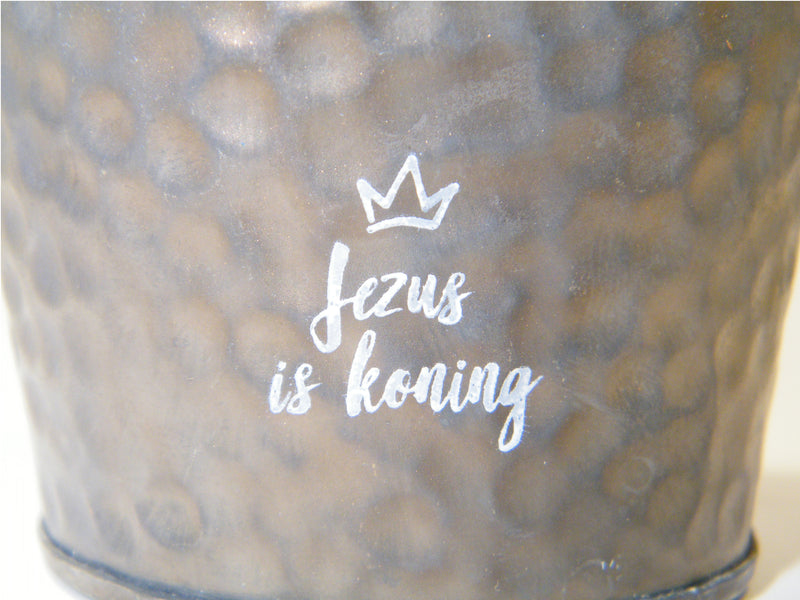 Jezus is koning  grijs/goud