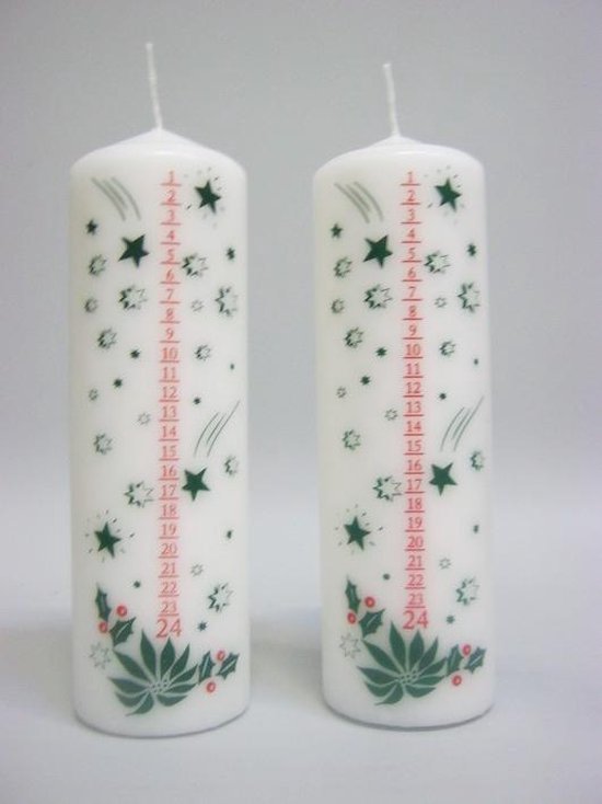Advent candle with numbers - 19 x 6,5 cm
