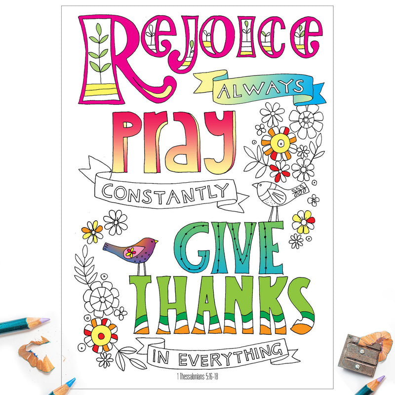 10 Images of Joy Colouring postcards
