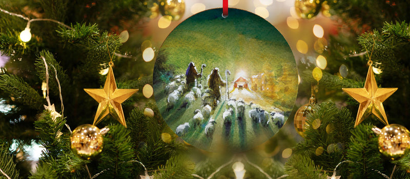 Shepherds Ceramic Christmas Decoration
