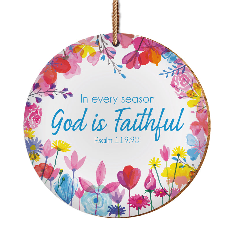 God is faithful ceramic hanging decor