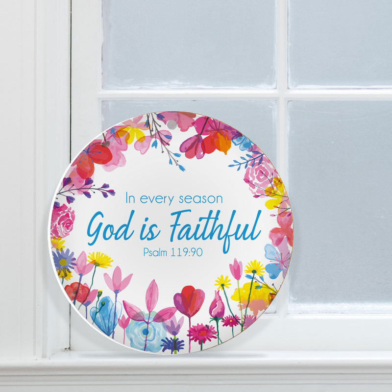 God is faithful ceramic hanging decor