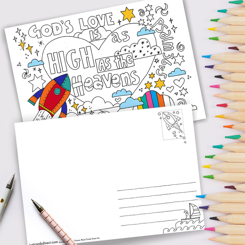 10 Images the Psalms Colouring postcards