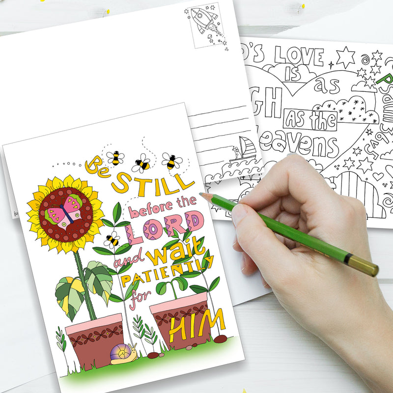 10 Images the Psalms Colouring postcards