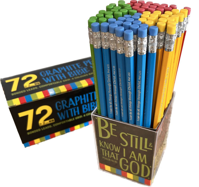 72 Graphite Pencils with Bible verses