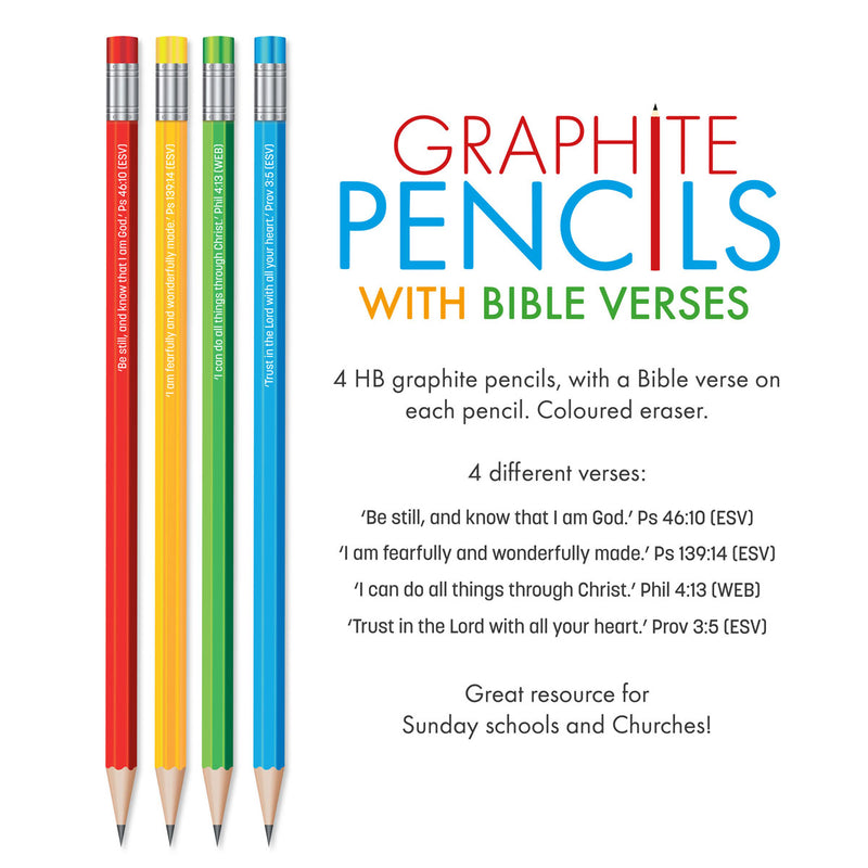 72 Graphite Pencils with Bible verses
