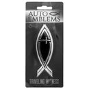 Dubbele vis met kruis - Zilverkleurig