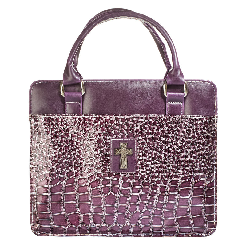 Cross - Purple - Crocodile - Purse style