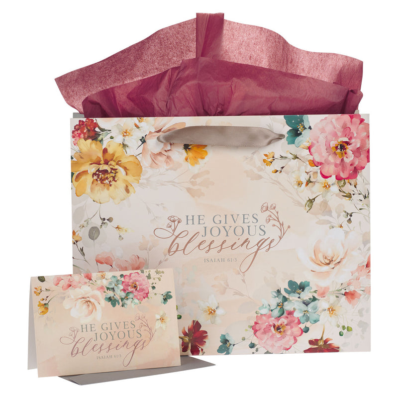 Joyous Blessings Floral Peach with Card