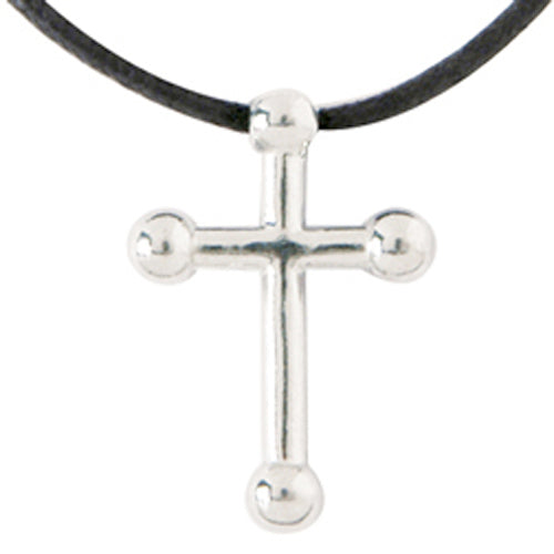 Barbell cross - Pewter pendant