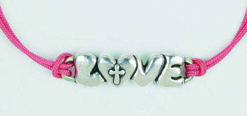 Love With Cross - Pink - Leadfree pewter