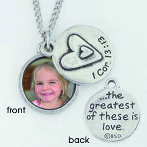 Photo necklace - 1 Cor. 13:13