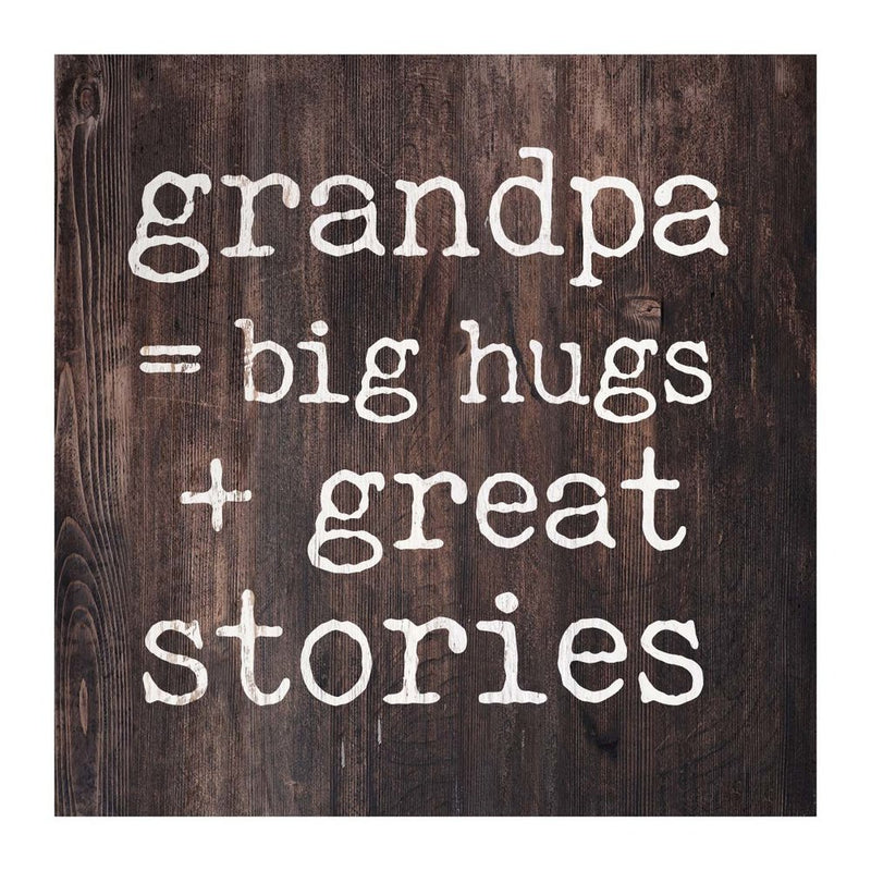 Grandpa = big hugs + great stories