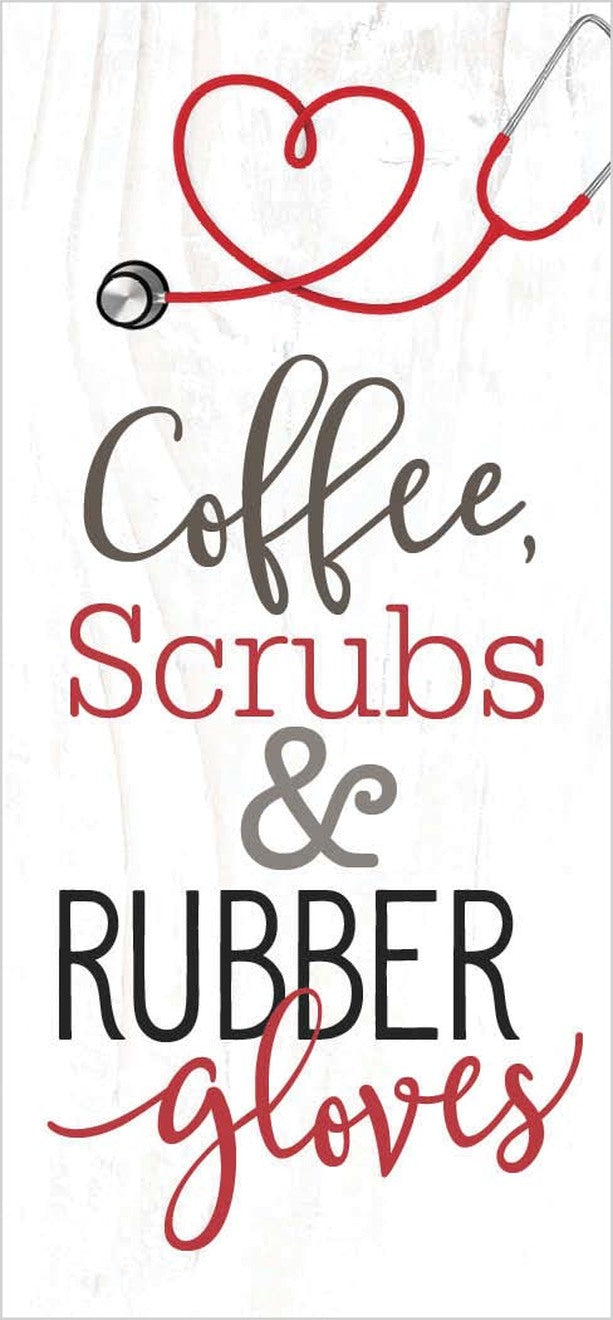 Coffee scrumbs and rubber gloves