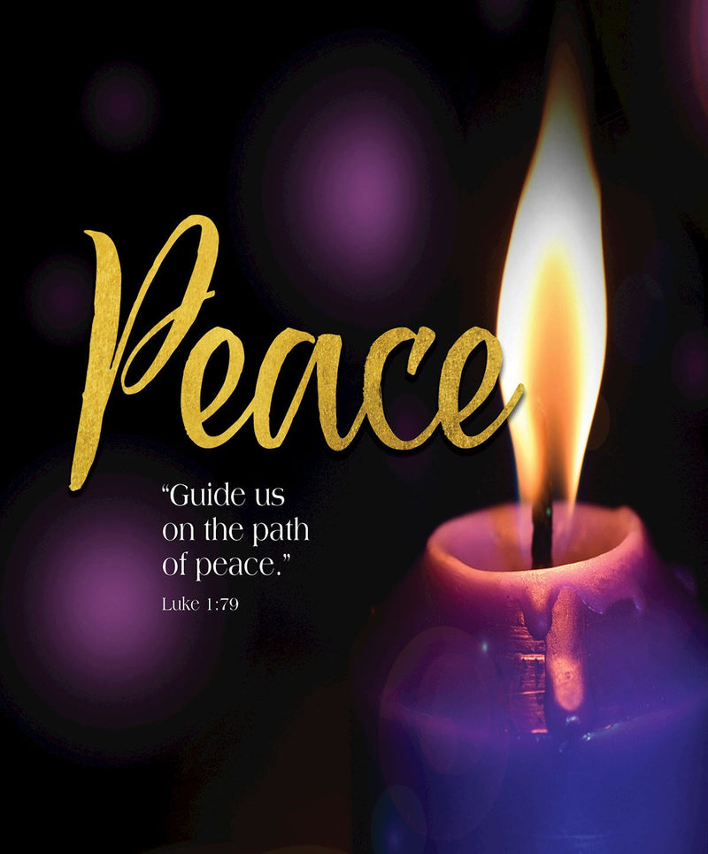 Bulletin-Advent Week 4: Candle  Peace  Scripture-Legal Size (Pack Of 50)