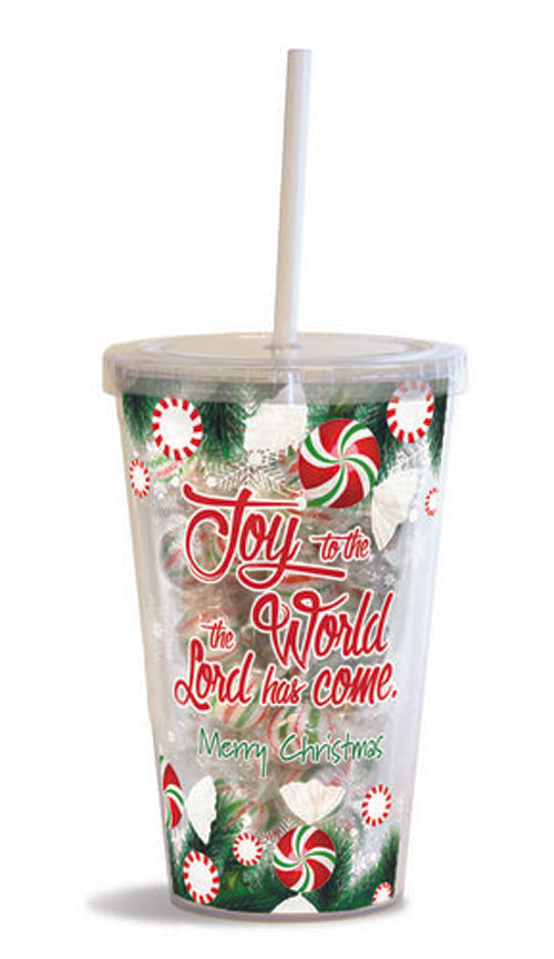 Joy to the World - Filled straw cup