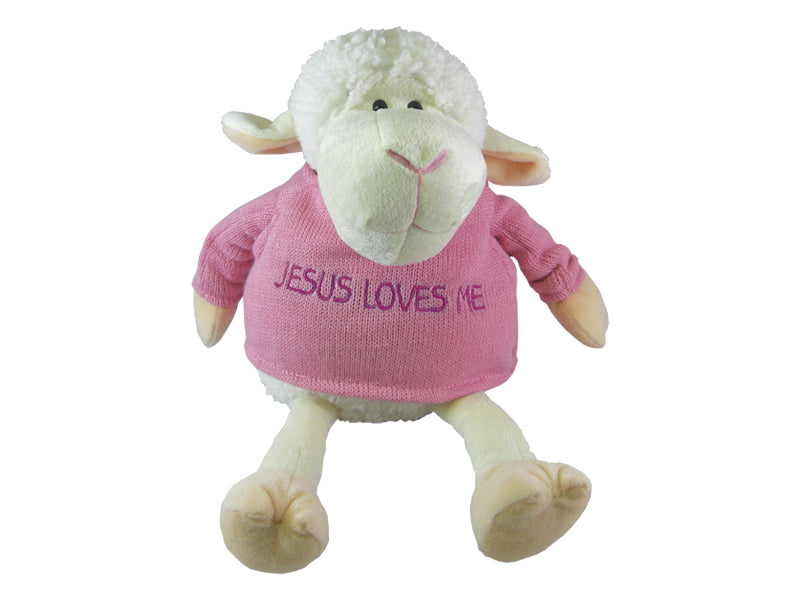 Lamb - 23 cm - Jesus loves me Pink