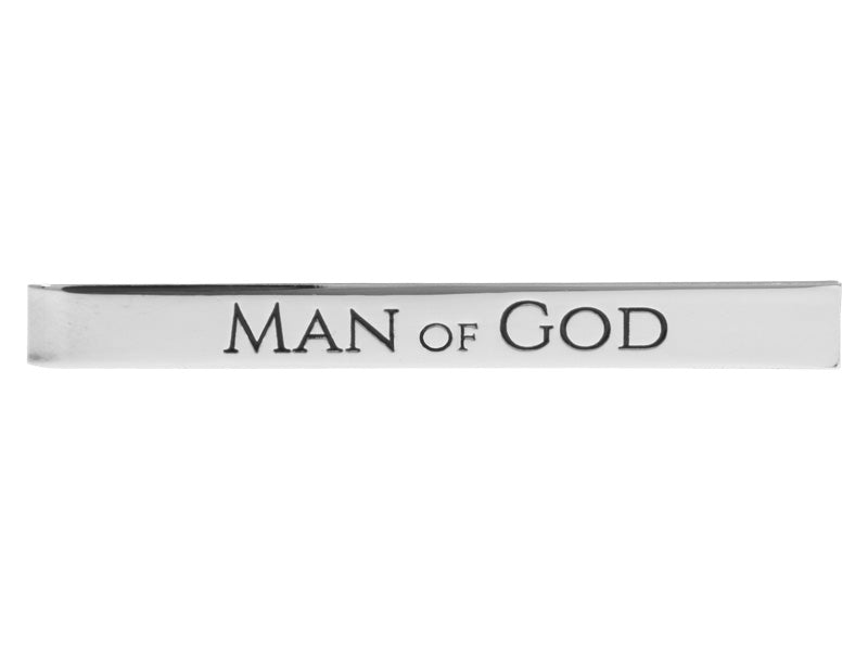 Tie bar etched Man of God Silver