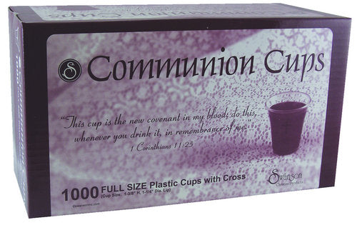 1000 Communion cups with etched cross
