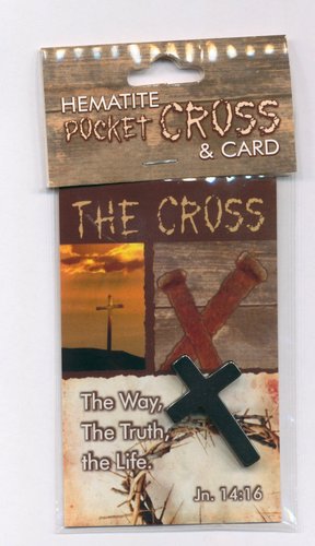 The Cross - Hematite Pocket cross & Card