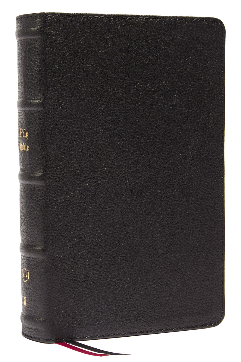 KJV Personal Size Large Print Single-Column Reference Bible (Comfort Print)-Black Genuine Leather Indexed