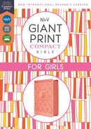 NIrV Giant Print Compact Bible For Girls (Comfort Print)-Peach Leathersoft