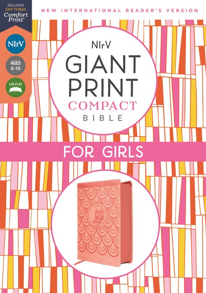 NIrV Giant Print Compact Bible For Girls (Comfort Print)-Peach Leathersoft