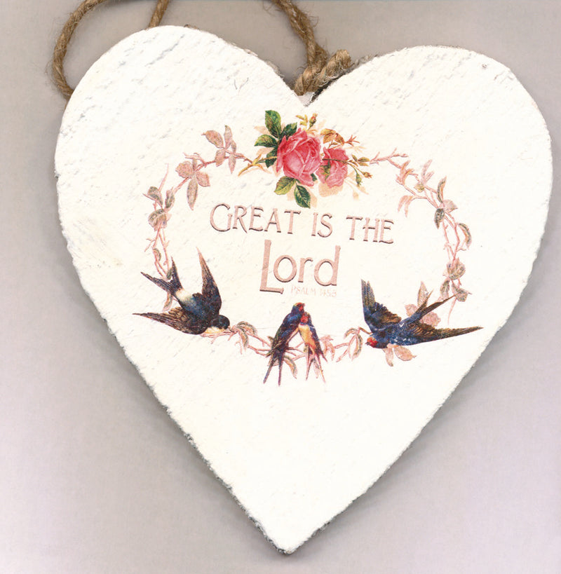 Great is the Lord (Wooden heart - 15 cm)