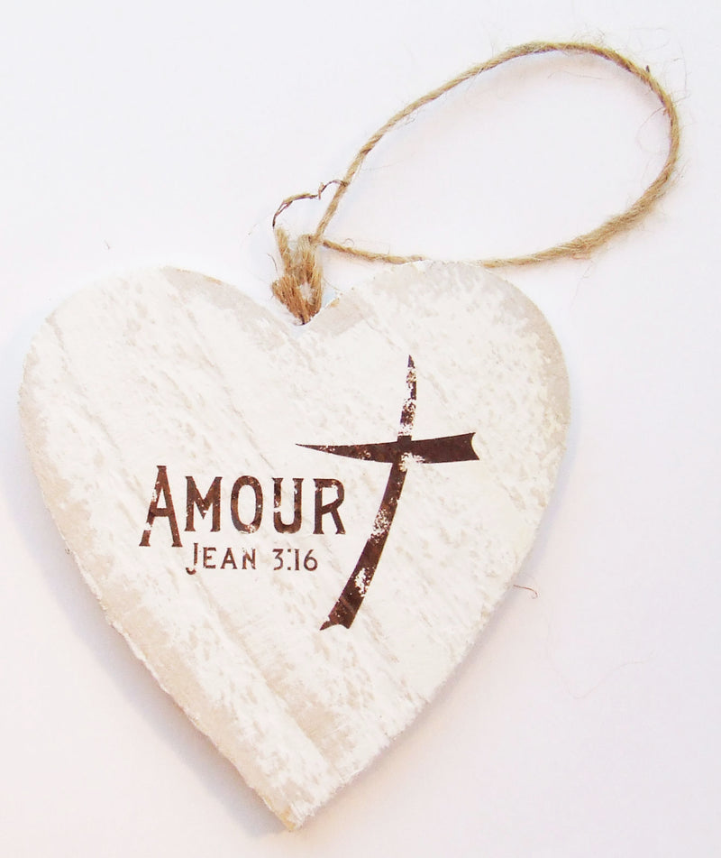 Amour (Coeur en bois - 9,5 cm)