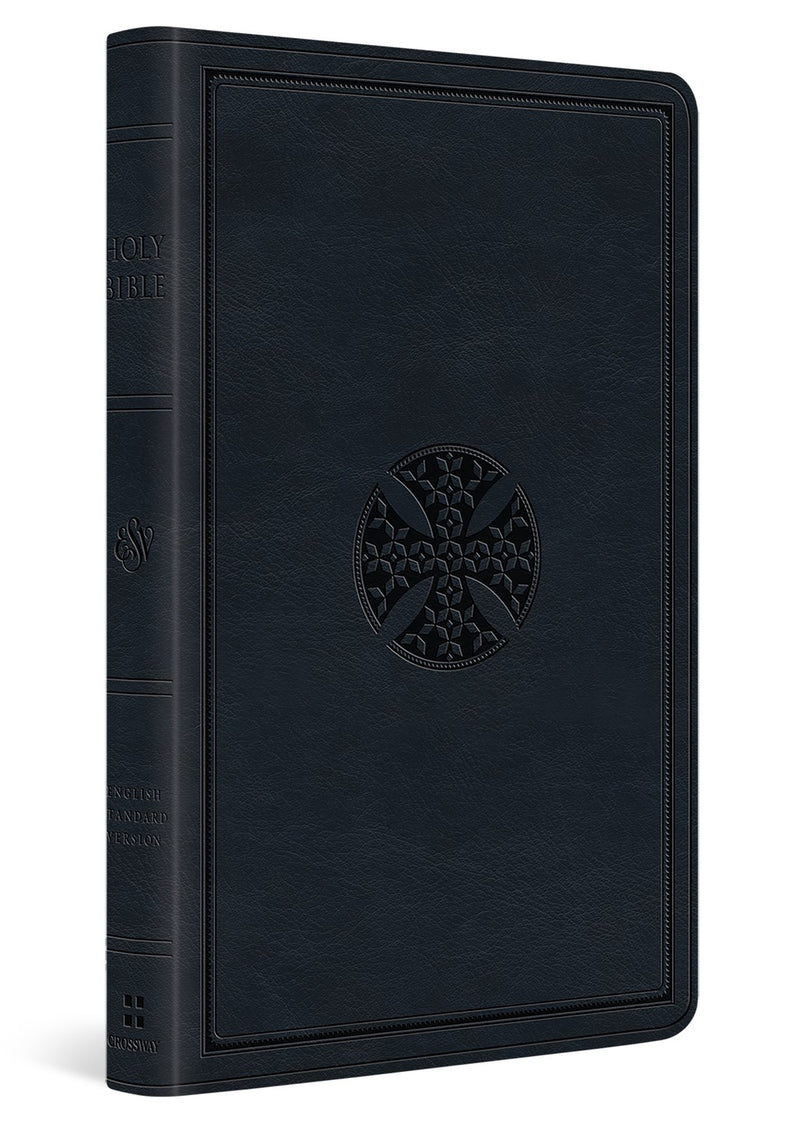 ESV Premium Gift Bible-Navy  Mosaic Cross Design TruTone