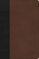 CSB Large Print Thinline Bible-Black/Brown LeatherTouch