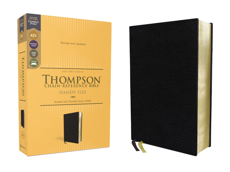 KJV Thompson Chain-Reference Bible/Handy Size (Comfort Print)-Black European Bonded Leather