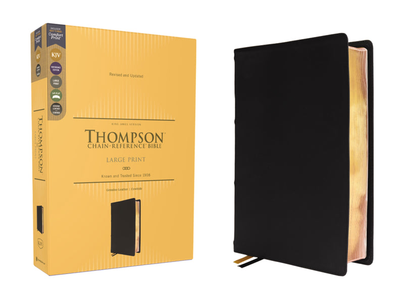 KJV Thompson Chain-Reference Bible/Large Print (Comfort Print)-Black Genuine Cowhide Leather