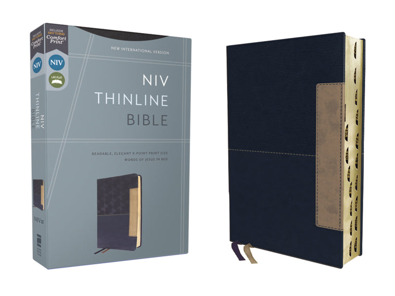 NIV Thinline Bible (Comfort Print)-Blue Leathersoft Indexed