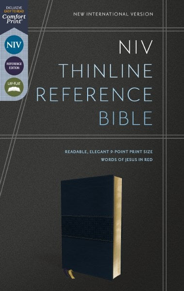 NIV Thinline Reference Bible (Comfort Print)-Navy Leathersoft