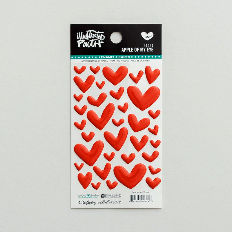 Red - Cardstock stickers hearts