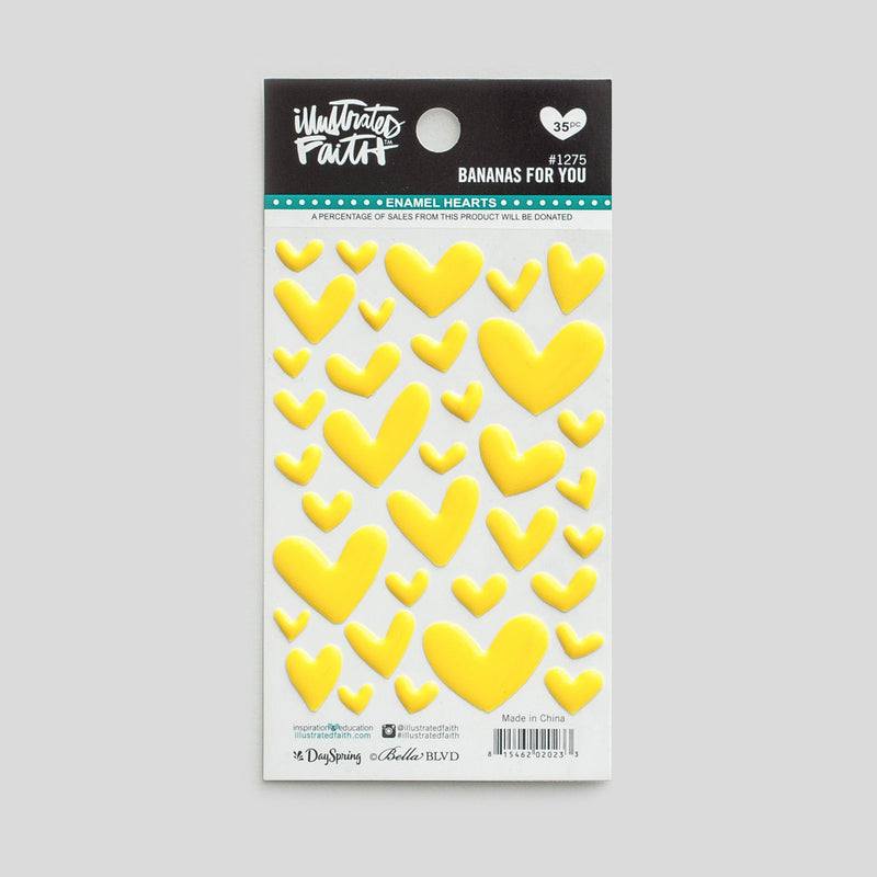 Yellow - Cardstock stickers hearts