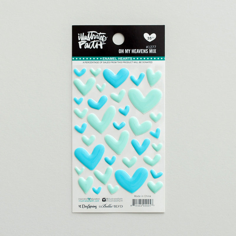 Heavenly blue - Cardstock stickers heart
