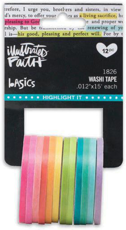 Highlight it Washi tape - 3 mm- 12 rolls