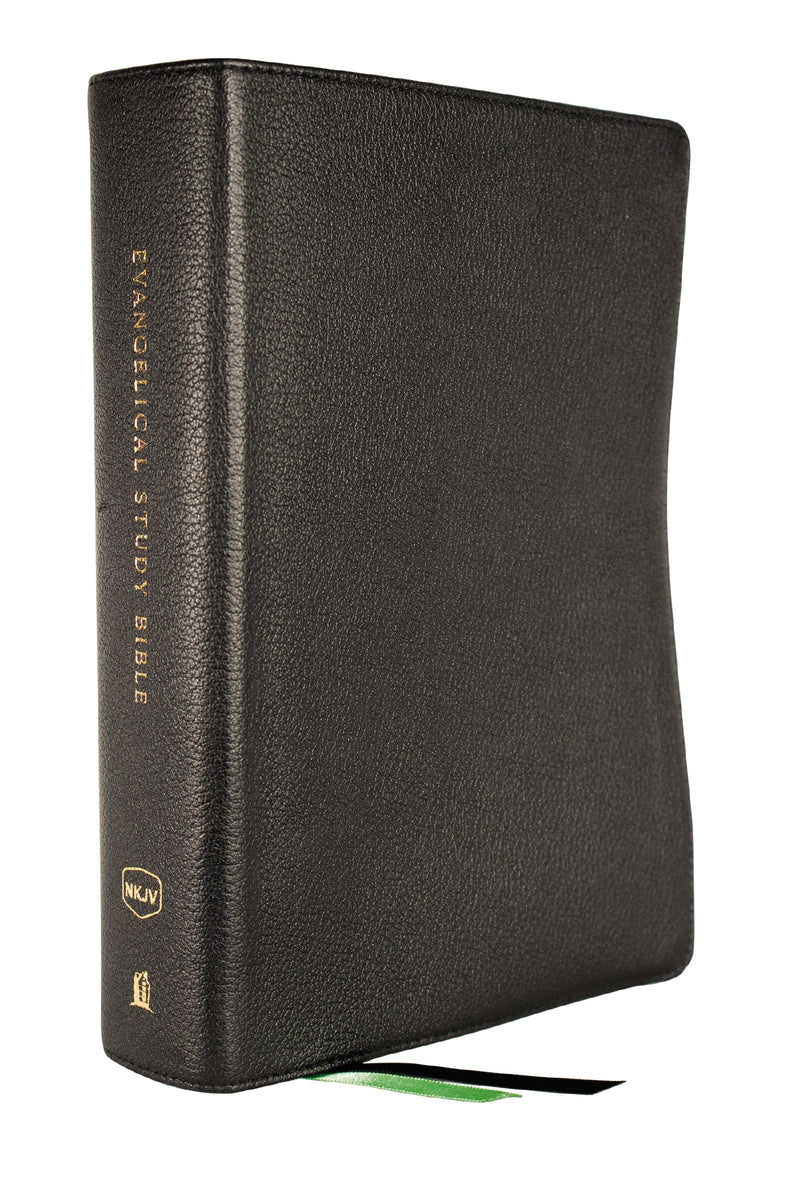 NKJV Evangelical Study Bible (Comfort Print)-Black Genuine Leather