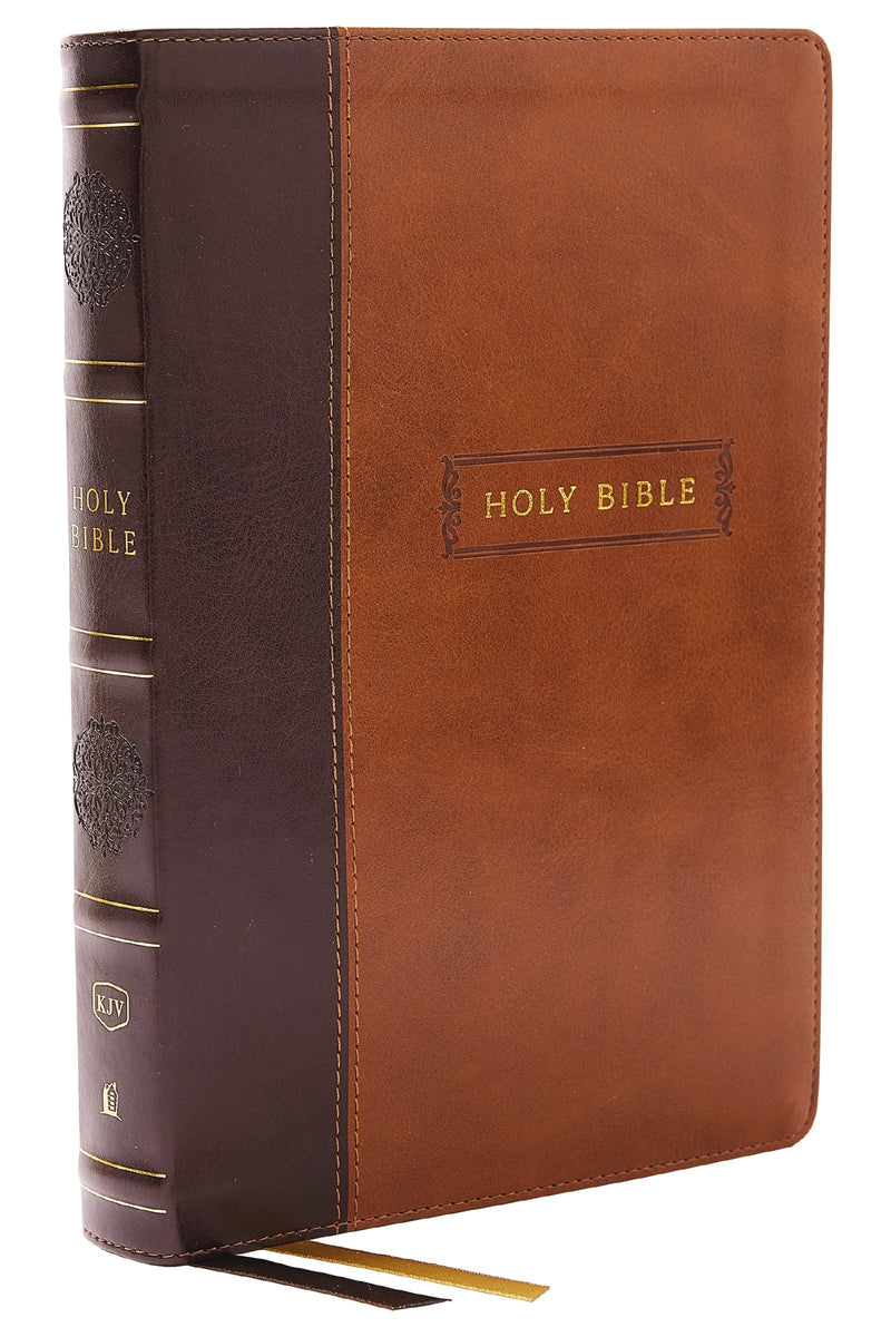 KJV Center-Column Reference Bible (Comfort Print)-Brown Leathersoft Indexed