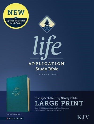 KJV Life Application Study Bible/Large Print (Third Edition)-Teal Blue LeatherLike