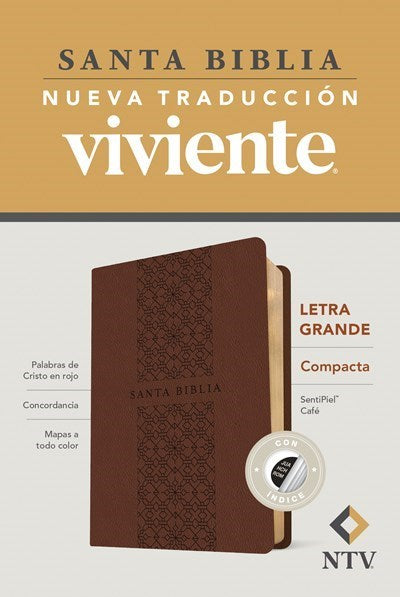 Span-NTV Compact Large Print Bible (Santa Biblia Edicion Compacta  Letra Grande)-Brown LeatherLike Indexed