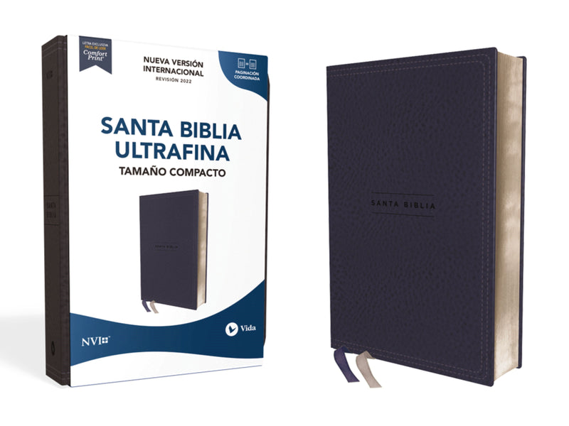 Span-NIV Ultrathin Compact Bible-(Santa Biblia  Texto revisado 2022  Ultrafina  Tamano Compacto)-Navy Blue Leathersoft