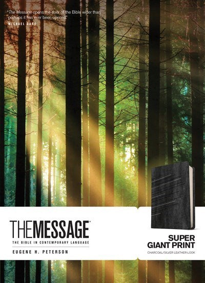 The Message Super Giant Print-Charcoal/Silver Leather-Look