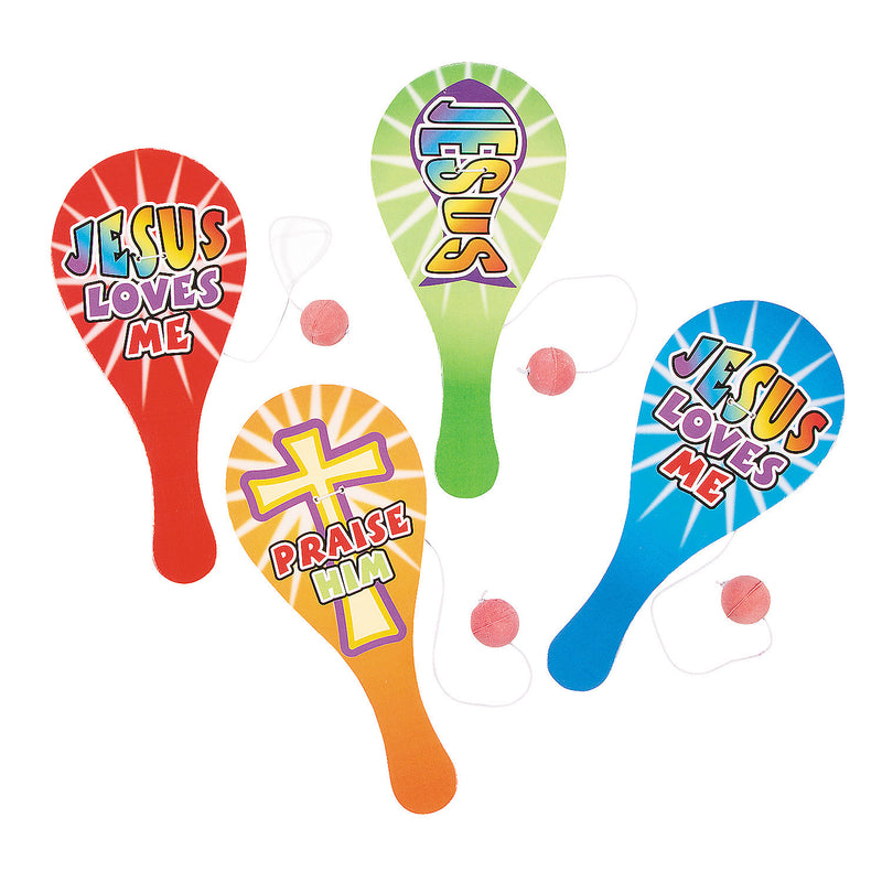 Paddleball sets with christian quote