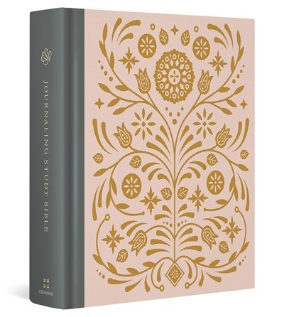 ESV Journaling Study Bible-Blush/Ochre  Floral Design Cloth-Over-Board