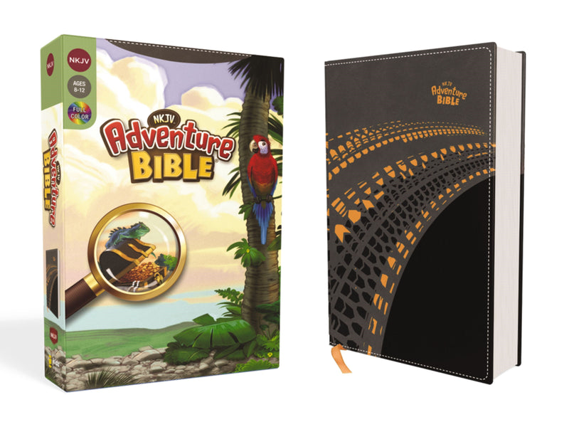 NKJV Adventure Bible (Full Color)-Gray Leathersoft