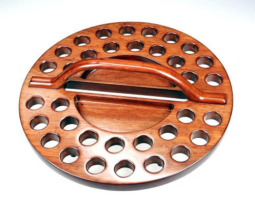Avondmaal cup tray 34 cups hout rond