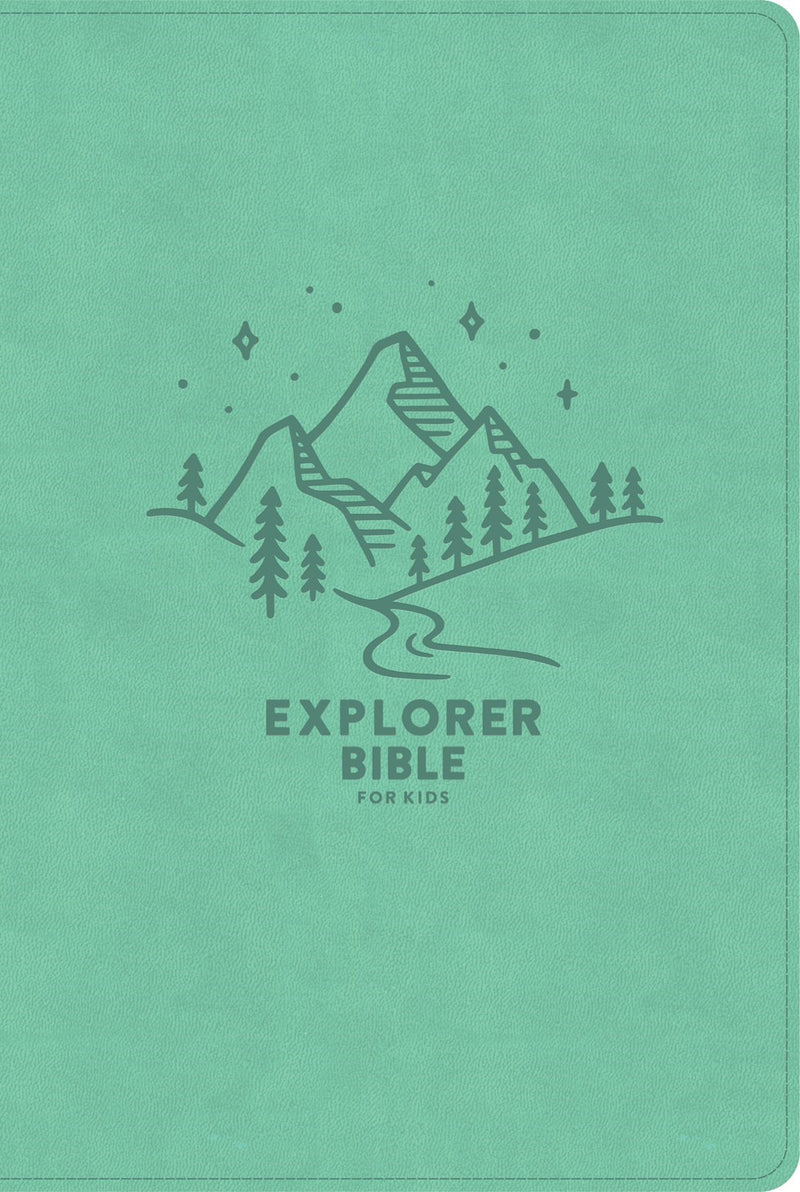 CSB Explorer Bible For Kids-Light Teal Mountains LeatherTouch Indexed